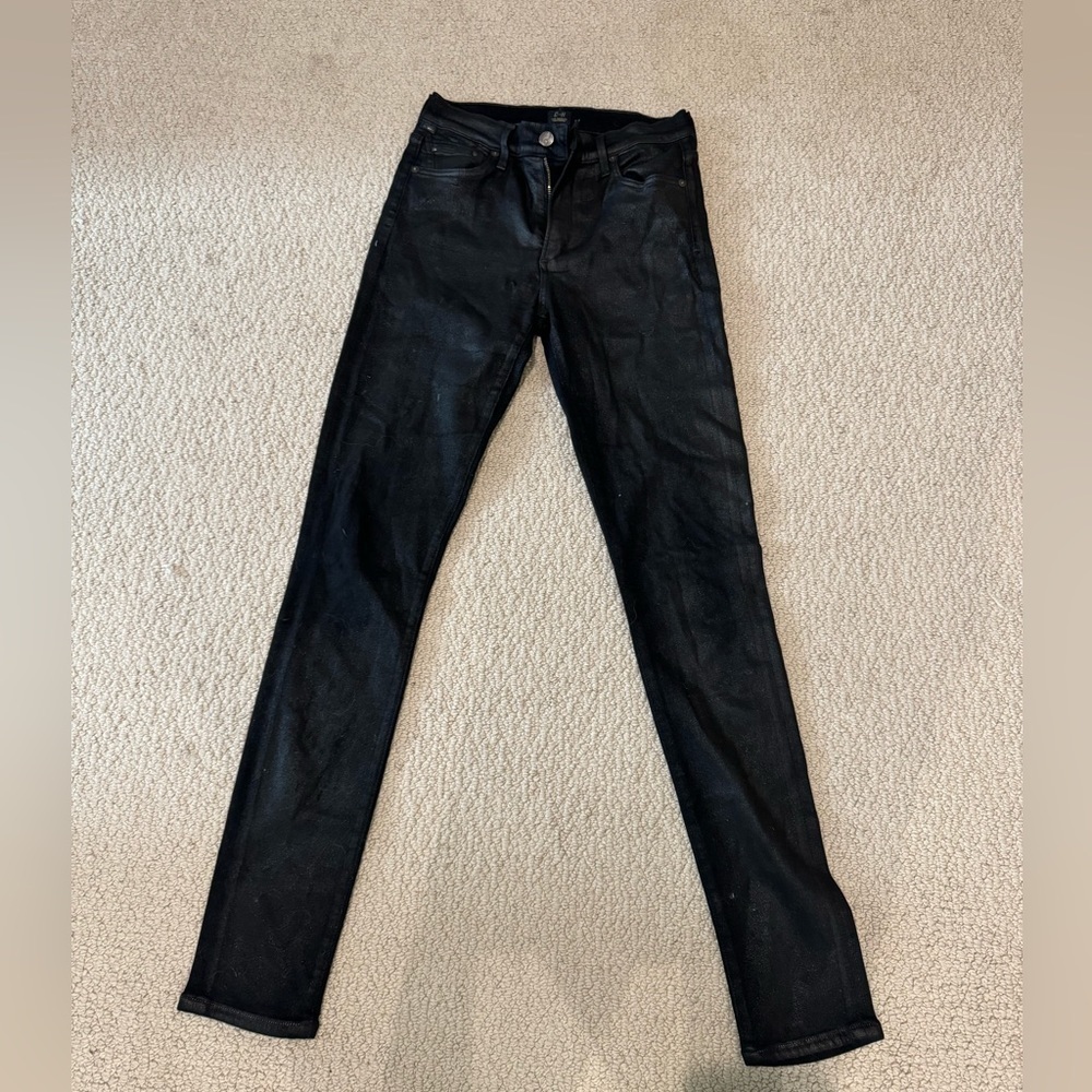 Citizens of Humanity slick rocket high-rise skinny jean black, coated size 28